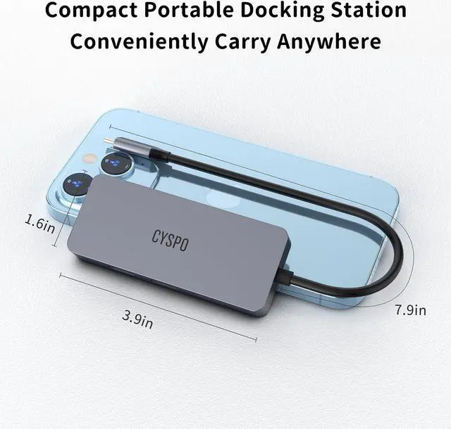 Alt view image 2 of 5 - 7-in-1 USB-C Travel Hub Docking Station: 4K HDMI, Dual USB 3.0, 100W PD, SD/TF Card Reader  Compatible with MacBook, Dell, HP & More