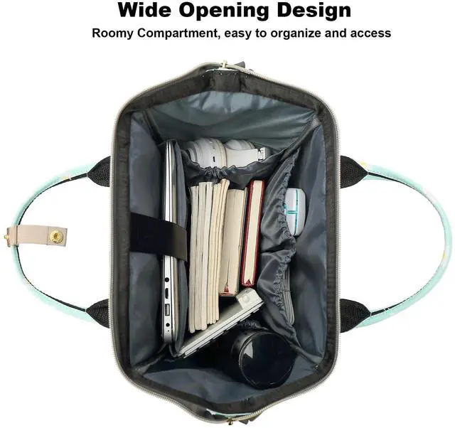 Alt view image 3 of 5 - Mimfutu Flowers Laptop Backpack College School Backpack Bookbags Nurse Backpacks Travel Bags for Women Girls Fits 15.6 Inch Notebook (Daisy Green)