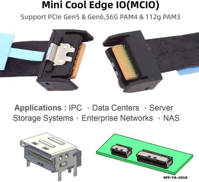Alt view image 4 of 5 - chenyang PCI-E 5.0 Mini Cool Edge IO MCIO 4X 38Pin SFF-TA-1016 Extender Cable 0.5M