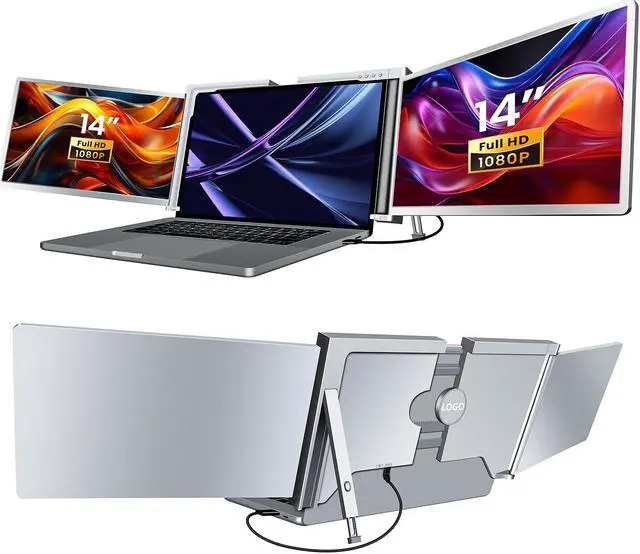 Main image of RayCue Triple Laptop Screen Extender,[Only 1 Cable to Connect],14'' FHD 1080P 16:10 USB-C Laptop Screen Extender for Windows MacOS, Plug and Play for 13-17.3'' Type-C/USB-A Laptop