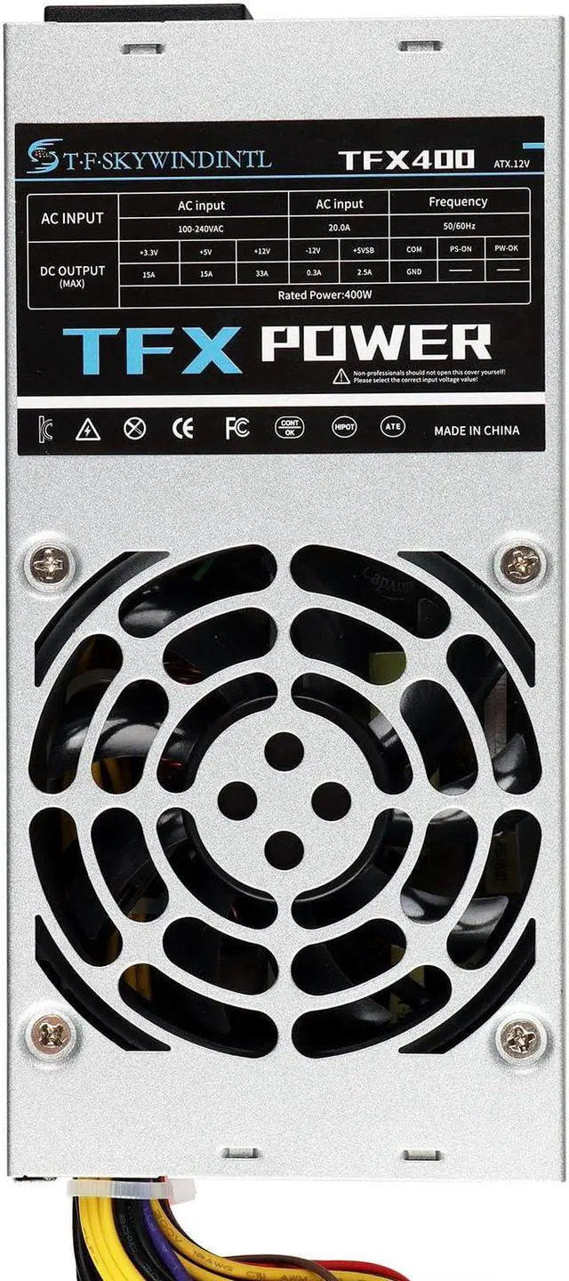 Alt view image 2 of 5 - TFX Power Supply 400W PSU Fixed Cable Stand Full Voltage 110-240V with 20+4Pin Mainboard Power for Desktop NAS POS Mini ITX