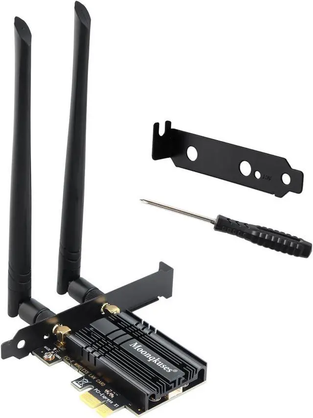 Main image of WiFi 6E PCIe WiFi Card for Desktop PC AX210, Up to 2400Mbps, Bluetooth 5.3, WPA3, 802.11AXE Tri Band Wireless Adapter with MU-MIMO, OFDMA, Supports Windows 11, Windows 10(64-bit*), Linux*