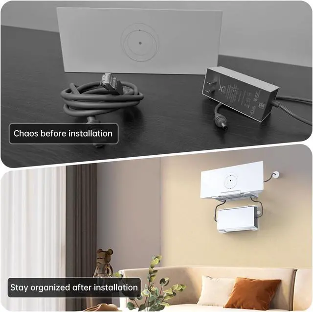 Alt view image 3 of 5 - Starlink Gen 3 Router Mount + StarLink V3 Power Supply Brackets Holder - Star Link Internet Kit Satellite, Signal Integrity Space Saving, ABS Stability Wall Holder
