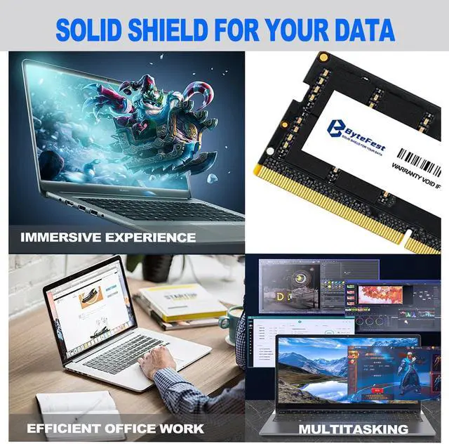 Alt view image 3 of 5 - ByteFest DDR5 RAM 32GB 5600MHz PC5-44800 CL46 1.1V SODIMM 262-Pin Laptop/Notebook RAM Memory Modules