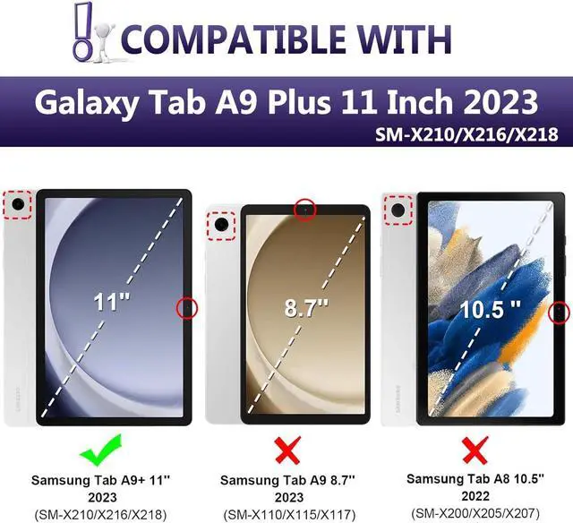 Alt view image 2 of 5 - DKAHOEE Backlit Touchpad Keyboard Case for Samsung Galaxy Tab A9 Plus 11 Inch 2023 Release (SM-X210/X216/X218), 3-Zone Backlit Wireless Keyboard with Slim Stand Cover Case for 11 Galaxy Tab A9+ 2023