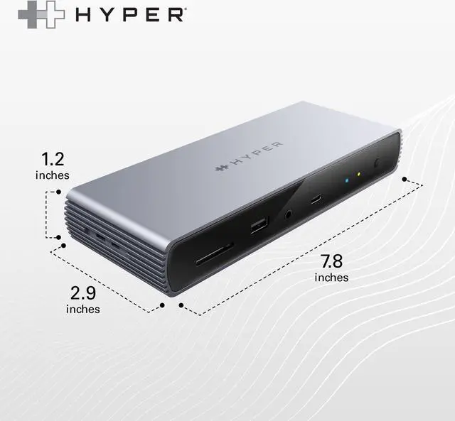 Alt view image 4 of 5 - HyperDrive Thunderbolt 4 Dock - Dual 6K60Hz Display Support Docking Station, 96W PD Charge, 2.5 Gigabit Ethernet, 10Gbps USB-A File Transfer, 11 Ports for PC/Mac