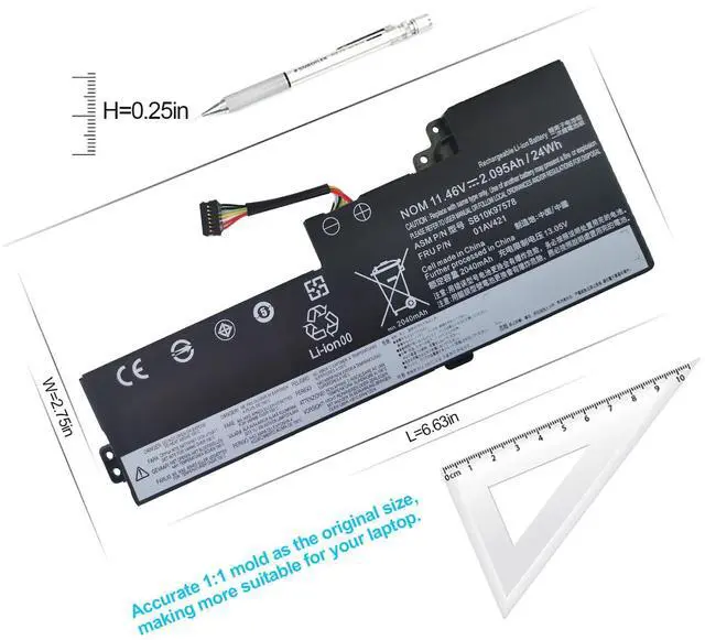 Alt view image 3 of 5 - King EBOYEE 01AV421 01AV419 T470 T480 Battery Replacement for Battery ThinkPad A475 A485 TP25 Series PC FRU 01AV489 SB10K97577 SB10K97576 SB10K97578 01AV420 11.4V 24WH 2100mAh Notebook.