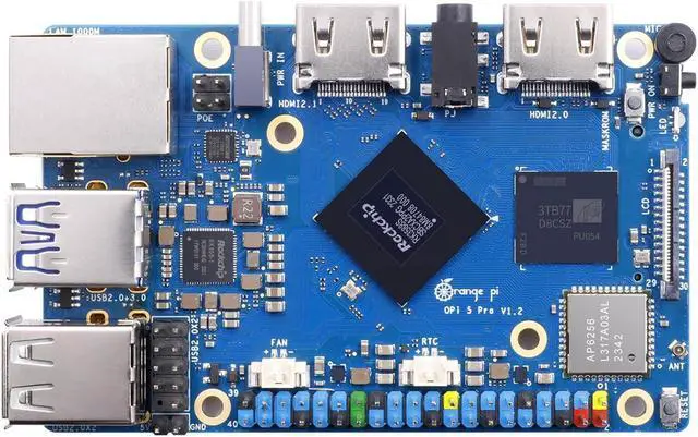 Main image of Orange Pi 5 Pro 16GB LPDDR5 8 Core 64 Bit RK3588S Single Board Computer, 8K Video Decoding 2.4GHz Frequency WiFi Bluetooth Open Source Board Run Orange Pi OS, Android, Debian, Ubuntu