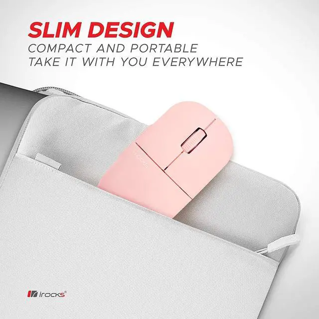 Alt view image 3 of 5 - purpleclay i-Rocks M23R 2.4G Wireless Silent Slim Mouse, Optical Mice with USB Nano Receiver, Adjustable DPI Levels for PC, Notebook, Computer, Laptop, Desktop, Ergonomic Design - Pink