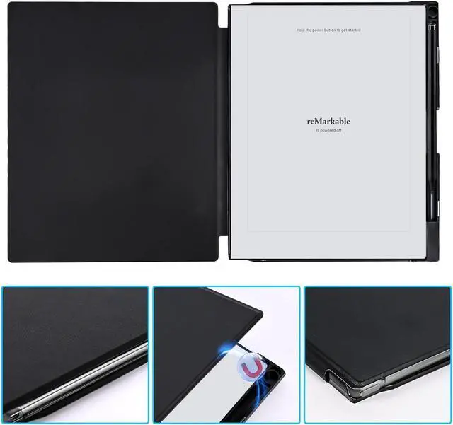 Alt view image 4 of 5 - QIOFEARTH Case for Remarkable 2 Paper Tablet 10.3" 2020 Released,Lightweight and Hard Back Shell Protective Book Folio Cover with Built-in Pen Holder,Comes with Remarkable 2 Pen Tips