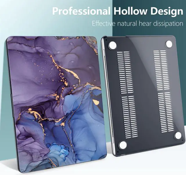 Alt view image 4 of 5 - DONGKE Compatible with M4 MacBook Air 15 inch Case 2025 2024 2023 A3241 A3114 A2941 M3 M2 Liquid Retina Display Touch ID, Plastic Hard Case & Keyboard Skin & Screen Protector - Alcohol Ink Art