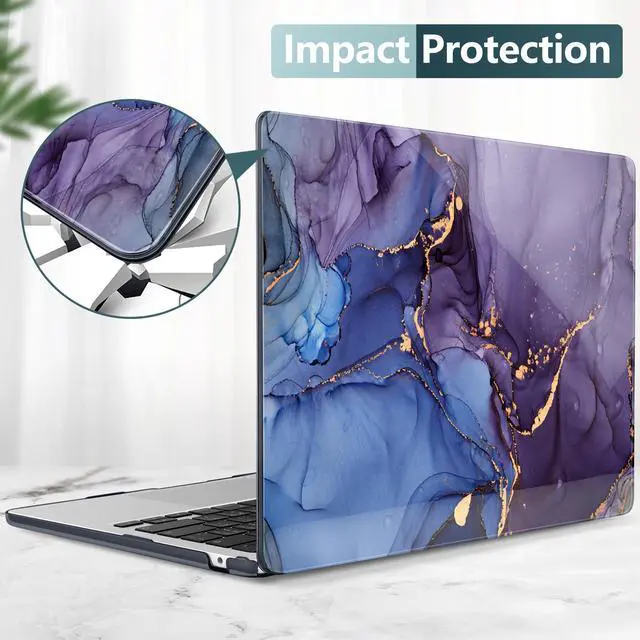 Alt view image 5 of 5 - DONGKE Compatible with M4 MacBook Air 15 inch Case 2025 2024 2023 A3241 A3114 A2941 M3 M2 Liquid Retina Display Touch ID, Plastic Hard Case & Keyboard Skin & Screen Protector - Alcohol Ink Art