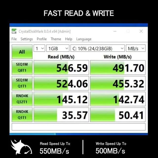 Alt view image 3 of 5 - S SHARKSPEED SSD 512GB M.2 2242 NGFF 42mm SATA 3 Internal Solid State Drive for Desktop Laptop (M.2 2242, 512GB)