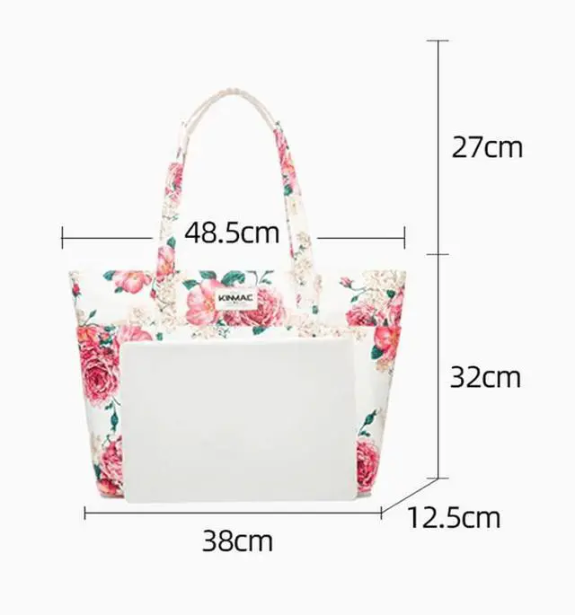 Alt view image 4 of 5 - Kinmac Women's Laptop Tote Bag Top Handle Handbag Work Bag for Laptop Computer Up to 15 inch (Peony)