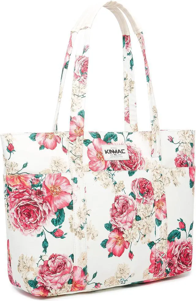 Main image of Kinmac Women's Laptop Tote Bag Top Handle Handbag Work Bag for Laptop Computer Up to 15 inch (Peony)