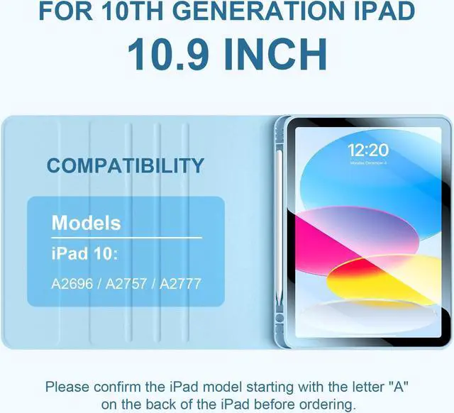Alt view image 2 of 5 - FGZZROU iPad 10th Generation Case with Keyboard, 10.9 Inch - 7-Color Backlit Detachable Wireless BT Keyboard Folio Protective Case with Pen Holder for New iPad 10th Generation 2022 (Blue)