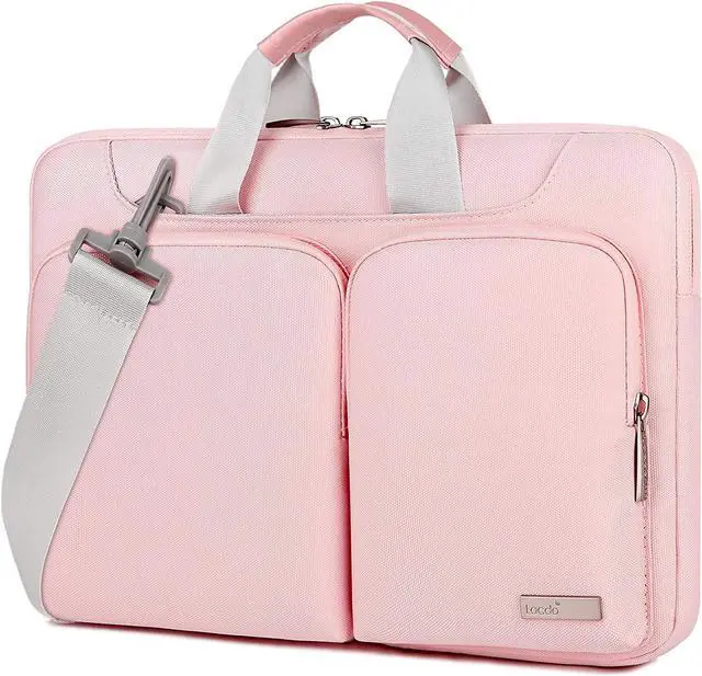 Main image of Lacdo 360° Protective Laptop Shoulder Bag, 16 inch Laptop Bag for 16 inch New MacBook Pro M4/M3/M2 /M1 Pro Max A3403 A3186 A2991 A2780 A2485 2024-2019, 15" Surface Laptop 7th Copilot+PC Computer, Pink