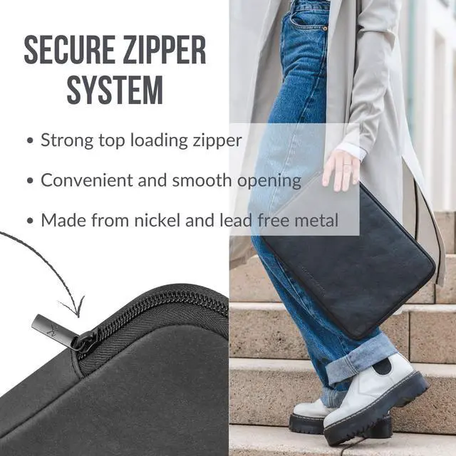 Alt view image 5 of 5 - Woodcessories - Sustainable Laptop Sleeve for MacBook 15-16 Inch Sleeve Black - Made from Paper