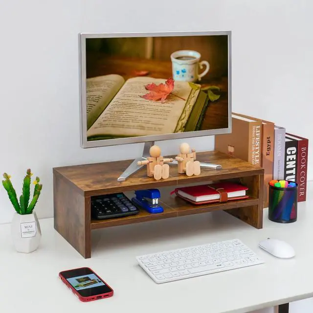 Alt view image 3 of 5 - TEAMIX 2 Tiers +2 Pack Desktop Monitor Stand Riser 20 Inch Printer Stand, Desktop Organizer.