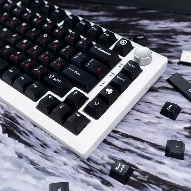 Alt view image 5 of 5 - GEKUCAP Black and Red Japanese Keycaps 129 Keys, Minimalist Style Cherry Profile Key Caps, PBT Dye Sublimation Customized Keycaps Set Compatible with Cherry MX Switches Mechanical Keyboards