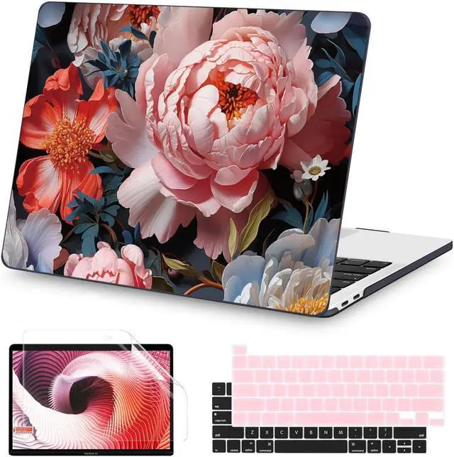 Main image of Teryeefi Compatible with M2 M1 MacBook Pro 13 inch Case Touch Bar A2338 A2251 A2289 A2159 A1989 A1706 A1708 (Release 2016-2022),Protective Slim Cover+Keyboard Cover-Colorful Peonies
