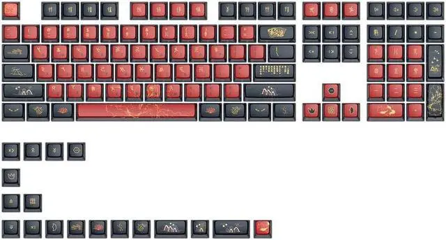 Main image of Glacier Skyloong GK7 PBT Translucent Keycaps Compatible with 60%/65%/75%/80%/96%/100% Keyboard Layout (Nine Tailed Fox)