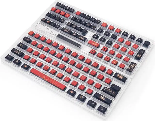 Alt view image 3 of 5 - Glacier Skyloong GK7 PBT Translucent Keycaps Compatible with 60%/65%/75%/80%/96%/100% Keyboard Layout (Nine Tailed Fox)