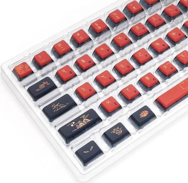 Alt view image 4 of 5 - Glacier Skyloong GK7 PBT Translucent Keycaps Compatible with 60%/65%/75%/80%/96%/100% Keyboard Layout (Nine Tailed Fox)