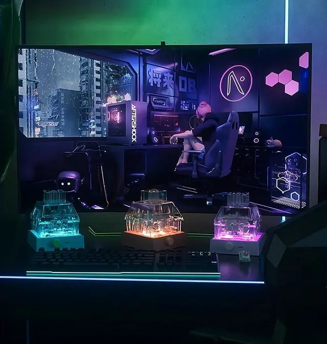 Alt view image 4 of 4 - Glacier Kailh Light Base Holder for Kailh Mechanical Keyboard Switch Storage (Purple)