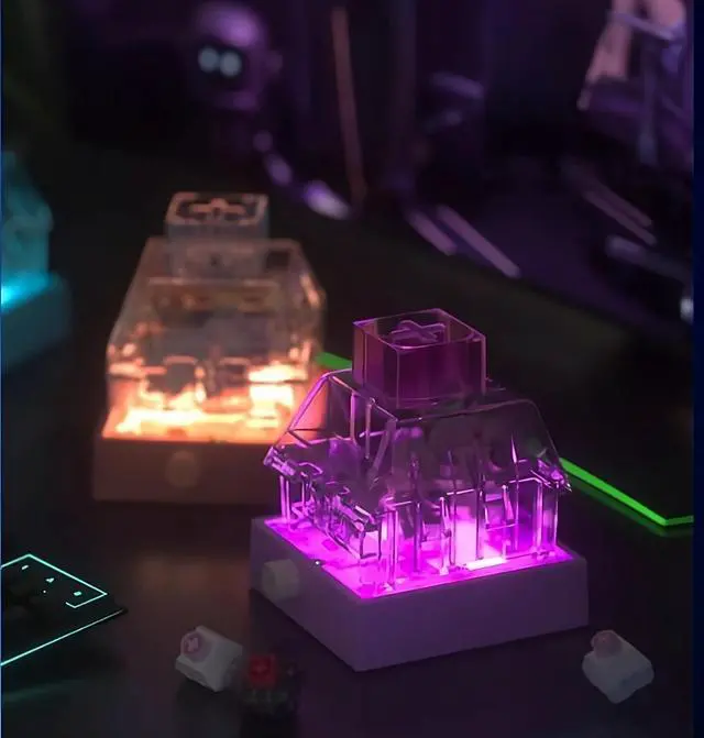 Alt view image 5 of 5 - Glacier Kailh Customizable Mechanical Keyboard Switch Storage (Capacity 60 Switches) with Light Base (Orange)