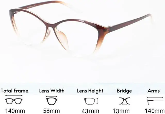 Alt view image 3 of 4 - GLASAOTO Oversized Cateye Blue Light Blocking Glasses for Woman Computer Reading Eyeglasses Frames UV Magnification 3.0 Brown