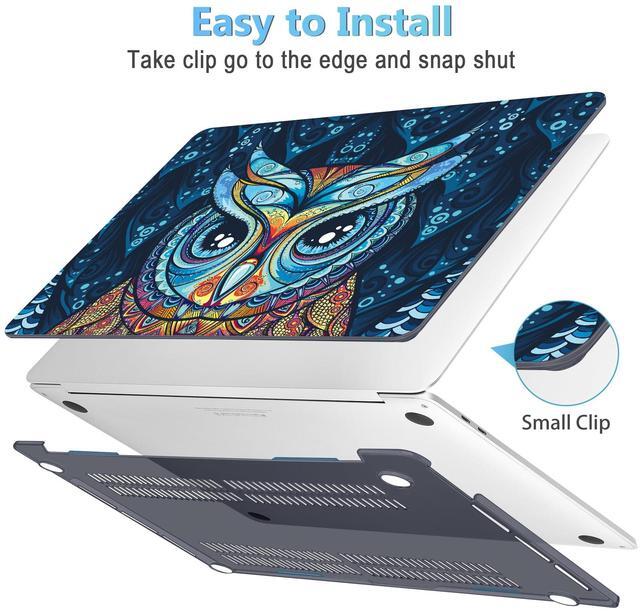 Alt view image 3 of 5 - Mektron Cute Owl Plastic Hard Shell Cover for MacBook Pro 16 inch Case A2141 2020 2019 with Touch Bar & Touch ID, 4 in 1 Laptop Case, Keyboard Skin, Screen Protector, Dust Plug