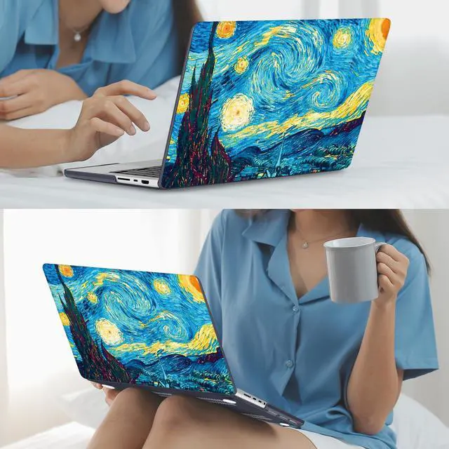 Alt view image 4 of 5 - Mektron Case for MacBook Pro 16" M3 A2991 M2 A2780 M1 A2485 (2021/2022/2023) Pro/Max Chips with Touch ID, Hard Shell Plastic Laptop Cover Keyboard Cover Screen Protector, Abstract Starry Sky