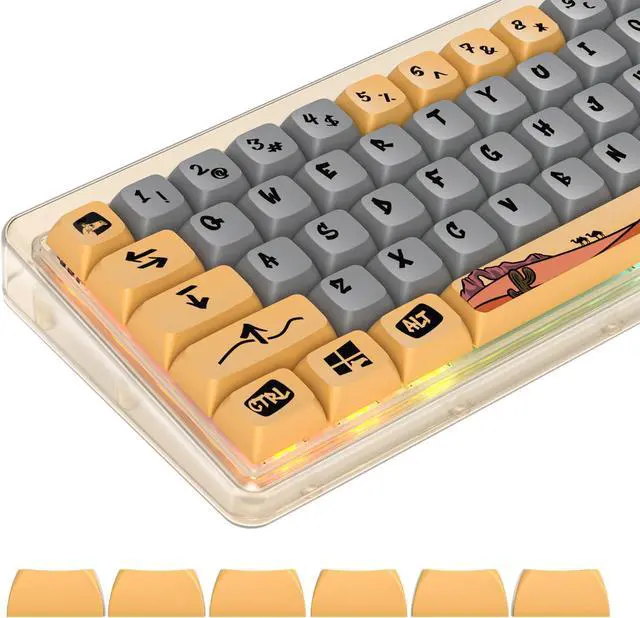 Main image of GTSP XDA Profile PBT Keycaps, 129-keys Custom Dye Sublimation keycaps with for MAC Win Fullsize, Tenkeyless, Winkeyless, 75%, 65%, 60% Keyboard (Desert)