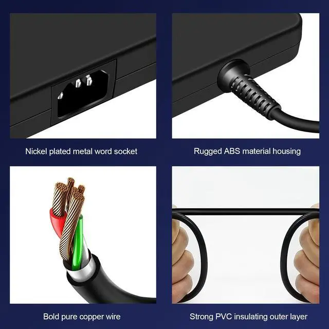 Alt view image 5 of 5 - 240W AC Adapter for Dell G15 G16 5520 5530 7620 7630, Alienware M15 M17 R1 R2 R3 R4 R5 R6 R7 DA240PM190 Laptop Charger Power Supply Cord