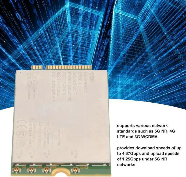 Alt view image 4 of 5 - DW5931e FM350-GL M.2 eSIM 5G Network Module Adapter Card, 4G LTE Network Card with 4x4 GNSS Modem, Compatible with Linux, for Latitude 5531 9330 3571