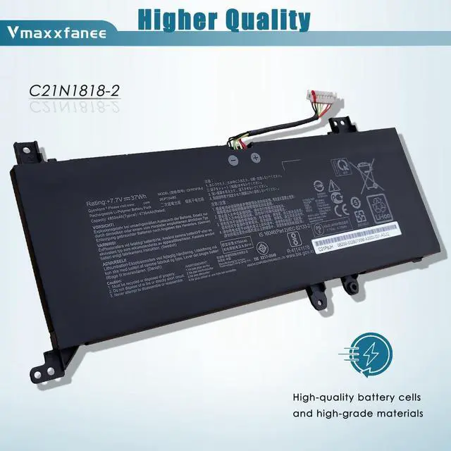 Alt view image 2 of 4 - C21N1818-2 C21N1818 37Wh Laptop Battery Replacement for r Asus VivoBook 14 412FA F412 F412DA FJ F412FL F412UA A412FA A412DA A412FJ A412FL A412UA X412FJ X412FL X412UA X412UB X412UF B21N1818 B21N1818-2