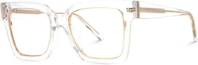 Main image of VOOGLAM Square Blue Light Glasses for Women Men Anti Eyestrain Dry Eyes Computer Phone TV Eyewear Crystal Ibrahim GJGX172924-03