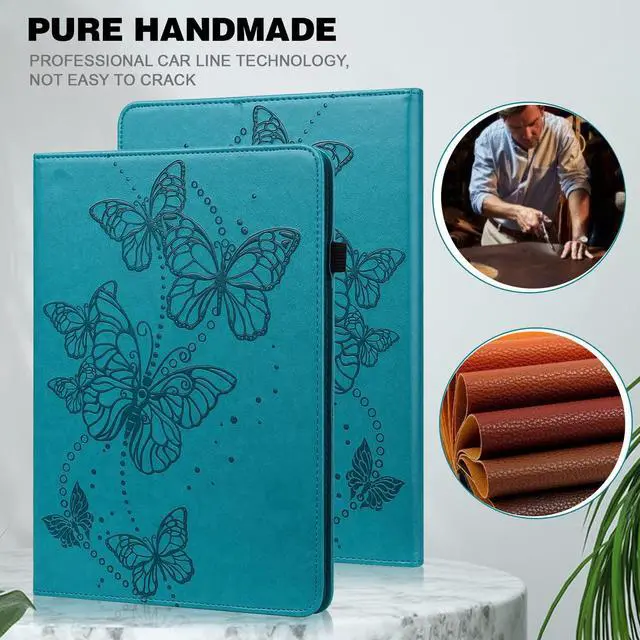 Alt view image 4 of 5 - VODEFOX for Kindle Fire HD 10 Tablet Case 13th Generation 2023 Release 10.1", PU Leather Folio Butterfly Cover with Card Slots for Fire HD 10 & HD 10 Plus Tablet Case (13/11th Gen, 2023/2021) - Blue