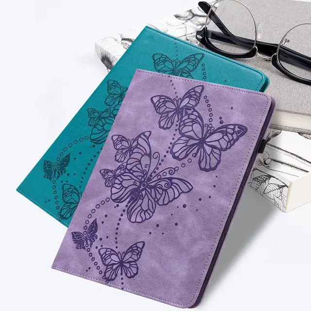 Alt view image 5 of 5 - VODEFOX for Kindle Fire HD 10 Tablet Case 13th Generation 2023 Release 10.1", PU Leather Folio Butterfly Cover with Card Slots for Fire HD 10 & HD 10 Plus Tablet Case (13/11th Gen, 2023/2021) - Blue