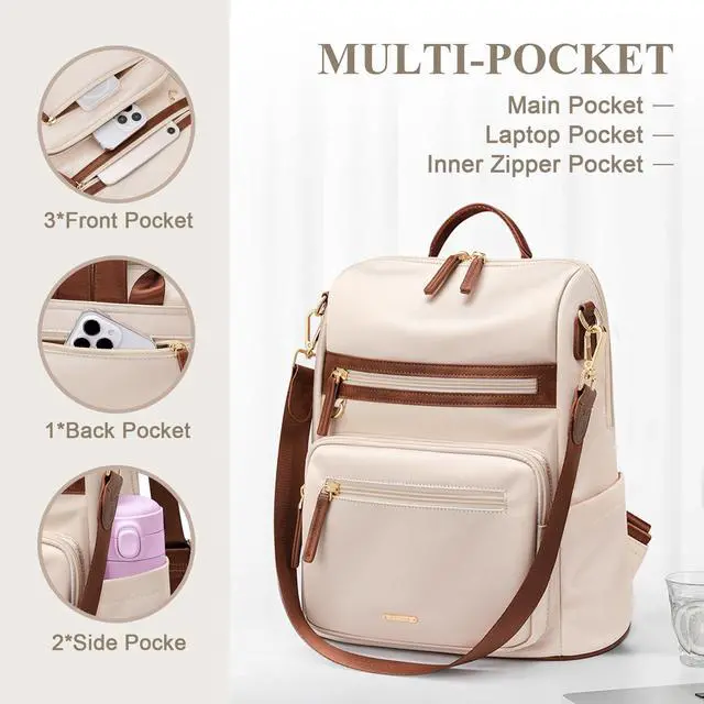 Alt view image 4 of 5 - VNINE Laptop Backpack for Women Fits 14 Inch Travel Computer Bag Ladies Stylish Travel Bags Casual Fashion Bag for Business Bags Daypacks