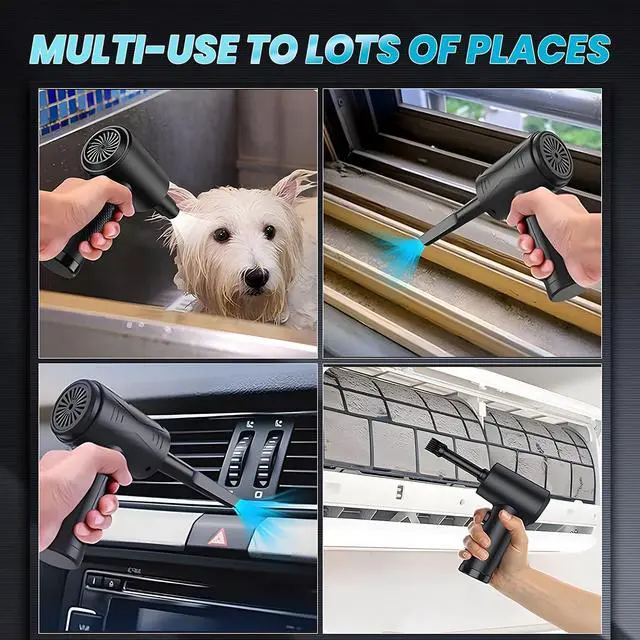 Alt view image 4 of 5 - Herlitz Compressed Air Duste - Electric Air Duster for Computer Deep Cleaning,3 Gear Adjustable 91000RPM,Mini Vacuum for Car Cleaner - No Canned air dusters-Keyboard Cleaner 3-in-1 Reusable