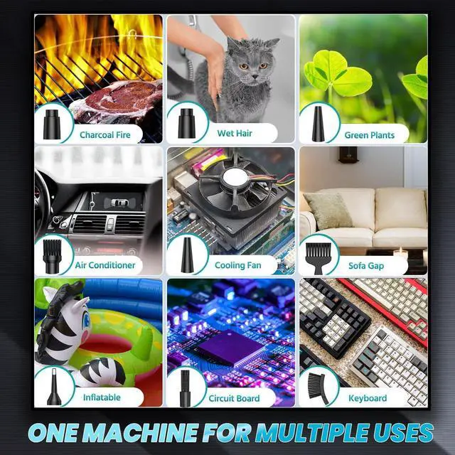 Alt view image 5 of 5 - Herlitz Compressed Air Duste - Electric Air Duster for Computer Deep Cleaning,3 Gear Adjustable 91000RPM,Mini Vacuum for Car Cleaner - No Canned air dusters-Keyboard Cleaner 3-in-1 Reusable