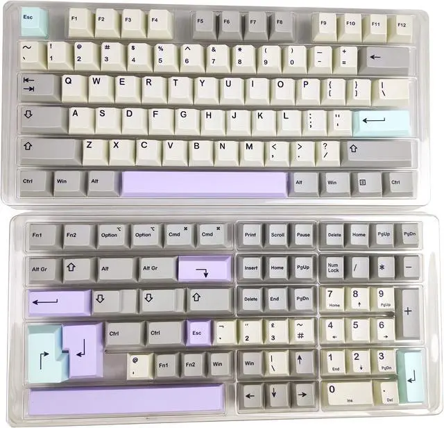 Main image of HK GAMING Custom Keycaps | Dye Sublimation PBT Keycap Set for Mechanical Keyboard | 139 Keys | Cherry Profile | ANSI US-Layout | Compatible with Cherry MX, Gateron, Kailh, Outemu | Muted