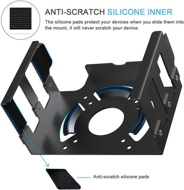 Alt view image 5 of 5 - IFCASE Heat Dissipation Design Anti-Scratch Inner Aluminum Under Desk, Wall, Vesa Mount for Mac Studio M4 M3 M2 M1 Max/Ultra (Black)