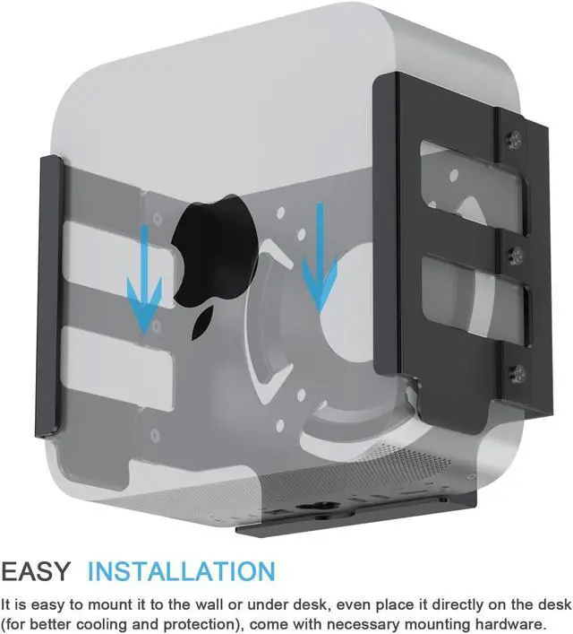 Alt view image 4 of 5 - IFCASE Heat Dissipation Design Anti-Scratch Inner Aluminum Under Desk, Wall, Vesa Mount for Mac Studio M4 M3 M2 M1 Max/Ultra (Black)