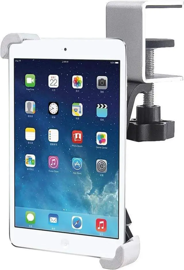 Main image of Under Cabinet Tablet Mount for Kitchen [Portable Small Clamp] Kitchen Tablet Holder for Counter Stand, 360deg Rotatable Metal Clip, Compatible with 7-11" Tablet Like iPad Pro, Air, Mini, Galaxy, Fire