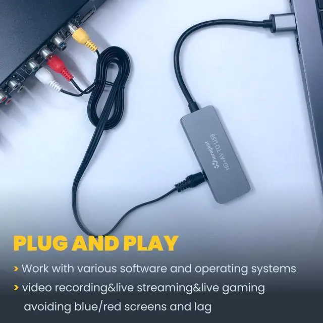 Alt view image 3 of 5 - WinRaybot Composite USB Video Capture Card for VHS/hdmi/RCA/av,VHS to Digital Converter USB, VCR to Digital Converter,USB Video Capture Card for VHS,hdmi Video Capture Device for Video Streaming