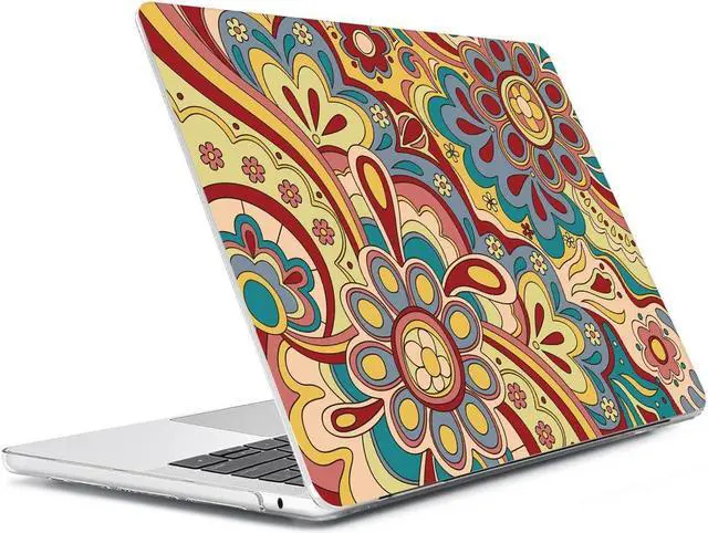 Alt view image 3 of 5 - HOHAIYOO Compatible with 2025 2024-2022 MacBook Air 13 inch Case M4 A3240 M3 A3113 M2 A2681, Hard Shell&Keyboard Film&Screen Film&Webcam Cover for New M4 Mac Air 13.6 inch with Touch ID, Curved Doodle