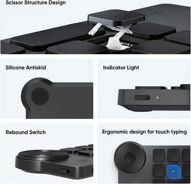 Alt view image 5 of 5 - XPPen Mini Keydial ACK05 Wireless Shortcut Keyboard Bluetooth Programmable Express Remote Control with Dial & Drawing Tablet XPPen StarG640 Digital Graphic Tablet 6x4 Inch Art Tablet